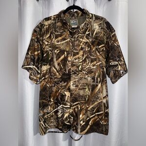 Drake Waterfowl Men's Camo Flyweight Wingshooter Short Sleeve ButtonUp Large